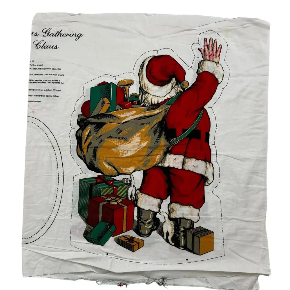 WAMSUTTA HALLMARK A Christmas Gathering Santa Claus Cut & Sew Holiday Craft